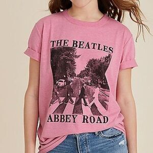 Beatles Abbey Road Vintage Style Pink Oversized Fit Graphic Tee Size 1X